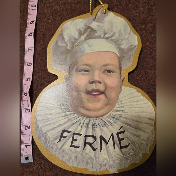 Handmade FERME and OUVERT Sign (Open And Closed) Artist Unknown - Picture 2 of 3